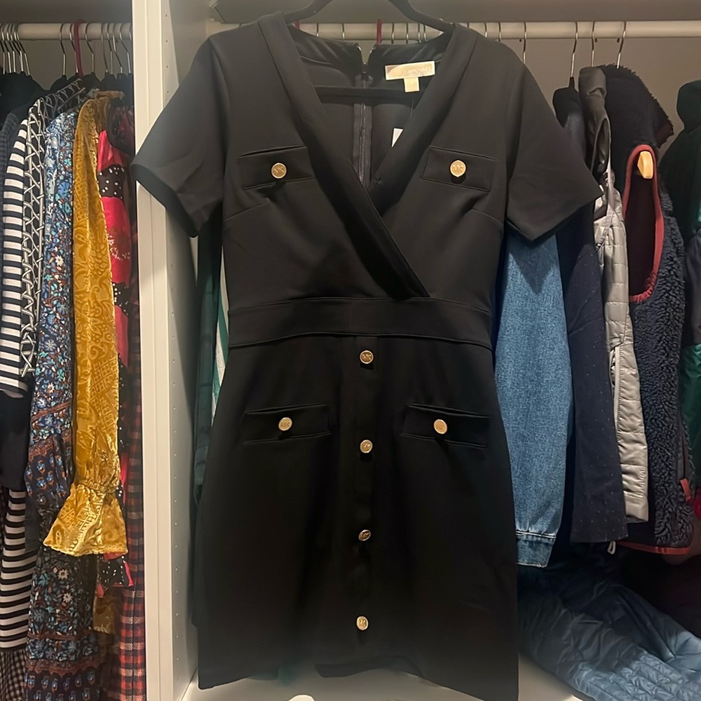 Michael Kors Black Dress Gold Buttons